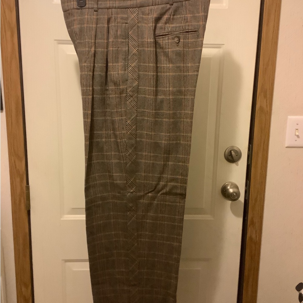 Ralph Lauren Black Label Brown Plaid Trousers